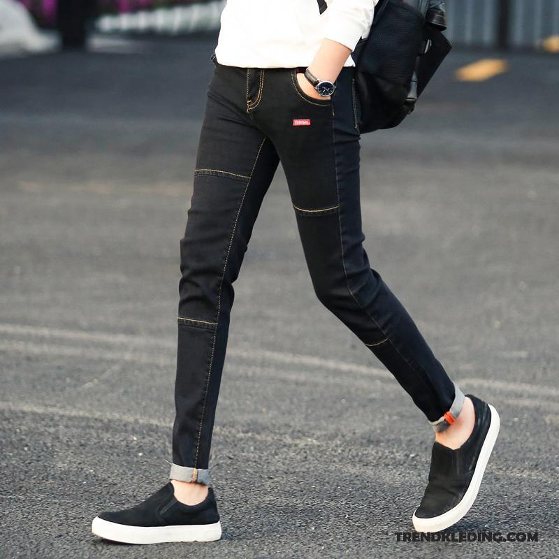 Spijkerbroek Heren Trend Herfst Winter Elastiek Slim Fit Spijkerbroek Jeans Zwart