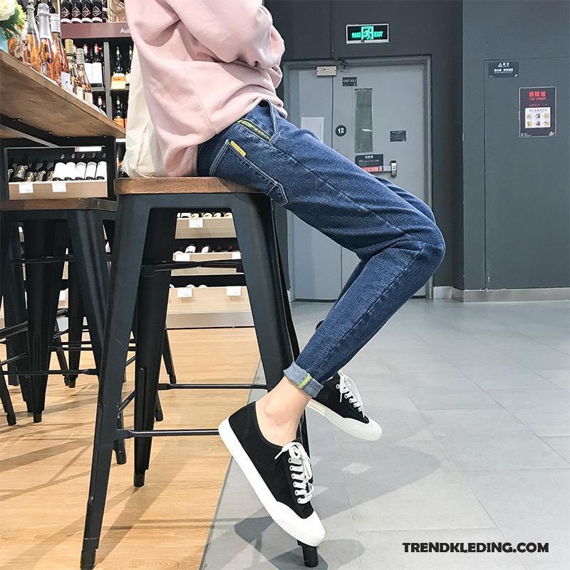 Spijkerbroek Heren Trend Lange Potlood Broek Spijkerbroek Jeans Denim 2018 Blauw Zwart