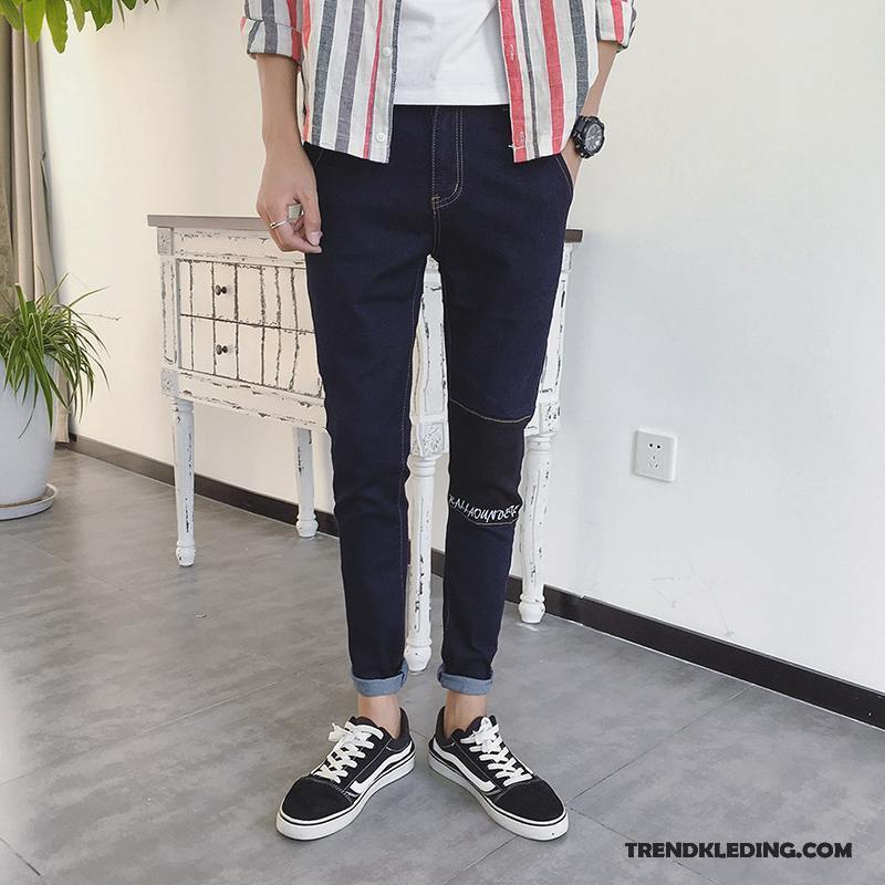 Spijkerbroek Heren Trend Lange Potlood Broek Spijkerbroek Jeans Denim 2018 Blauw Zwart