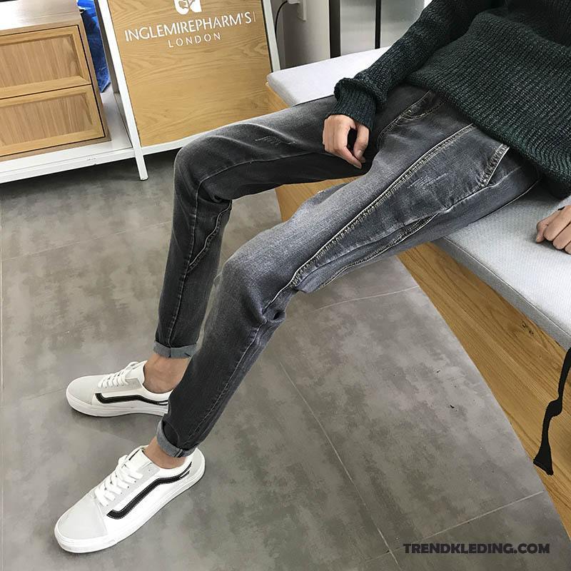 Spijkerbroek Heren Trend Lange Potlood Broek Spijkerbroek Jeans Denim 2018 Blauw Zwart