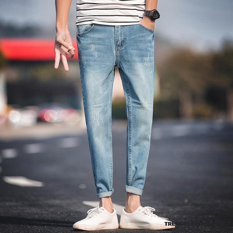 Spijkerbroek Heren Trend Mannelijk Casual Potlood Broek Spijkerbroek Jeans Dunne Zwart