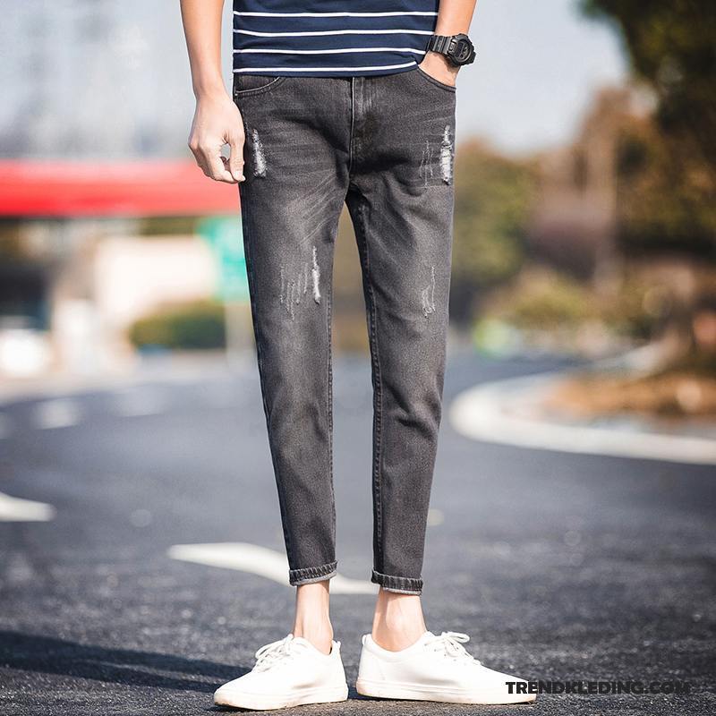 Spijkerbroek Heren Trend Mannelijk Casual Potlood Broek Spijkerbroek Jeans Dunne Zwart