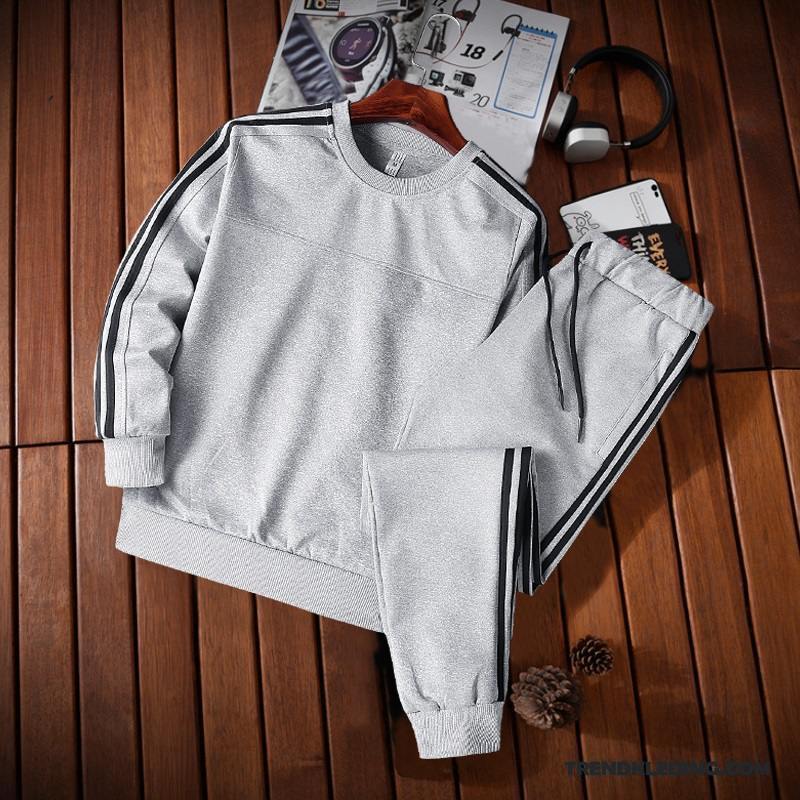 Sportkleding Heren Hoodie Zomer Running Pak Lange Mouwen Dun Grijs