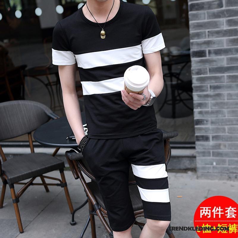 Sportkleding Heren Pak Mannelijk Trend Twee Stukken Zomer Casual Wit