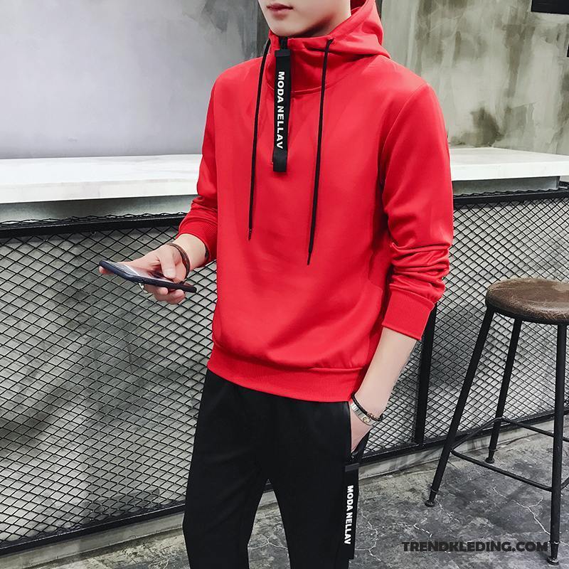 Sportkleding Heren Voorjaar Middelbare School Mooi Hoodie Casual Lovers Rood