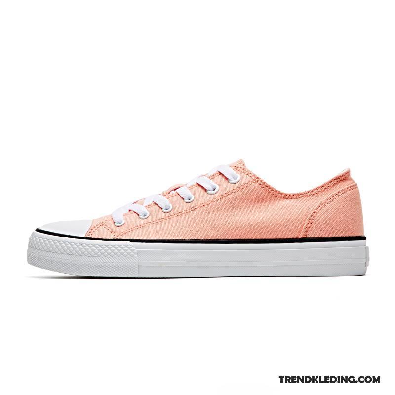 Sportschoenen Dames Laag Canvas Vrouwen Klassieke Skateboard Schoenen Bloemen Roze Rood Wit Zwart