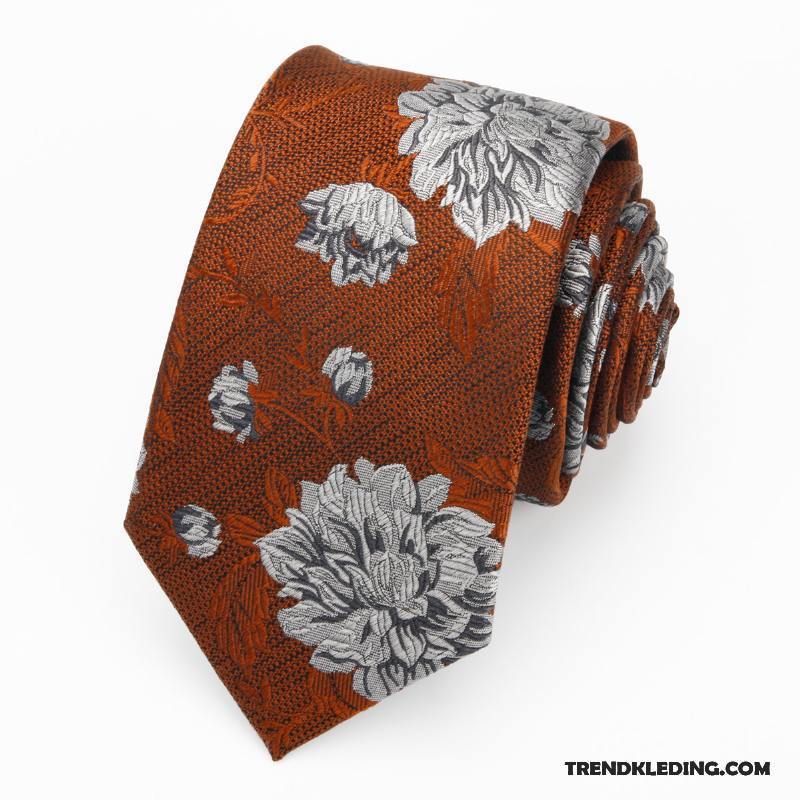 Stropdas Heren Huwelijk Vintage Business Bloemen Borduurwerk Zijde Kleur