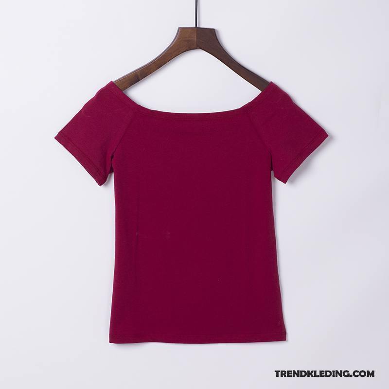 T-shirt Dames Jasje Sexy T-shirts Zomer Onderhemd Student Roze Rood Zwart