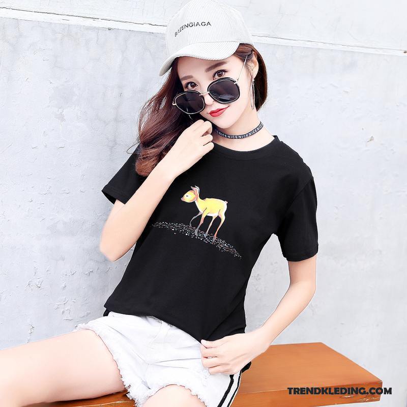 T-shirt Dames Nieuw Trend 2018 T-shirts Jasje Korte Mouw Geel