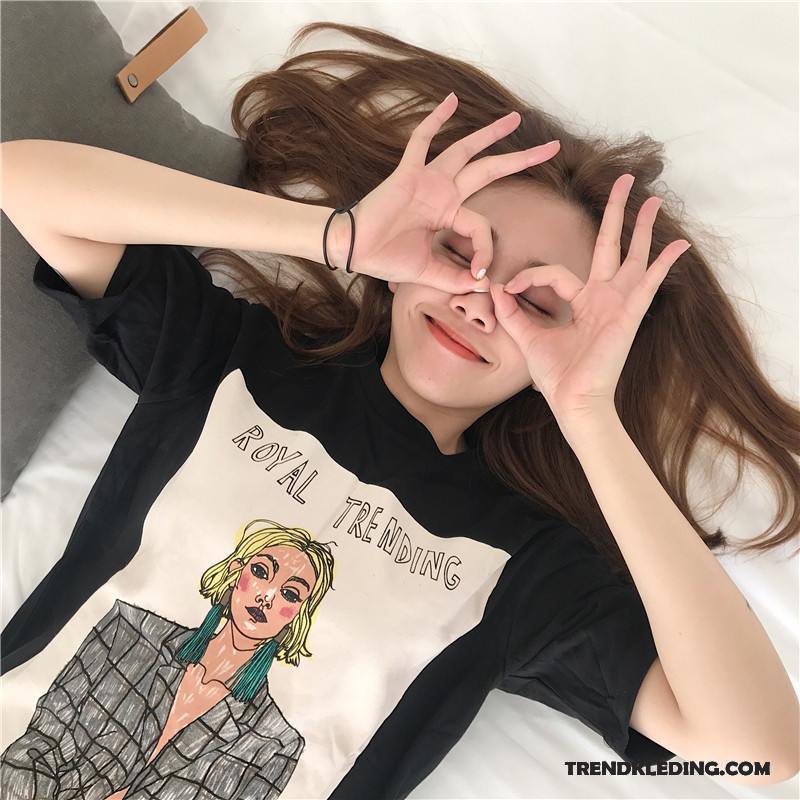 T-shirt Dames Student Trend Voorjaar Losse 2018 Jasje Rood