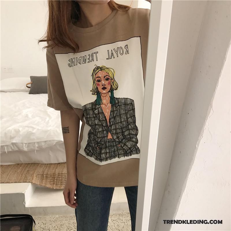 T-shirt Dames Student Trend Voorjaar Losse 2018 Jasje Rood