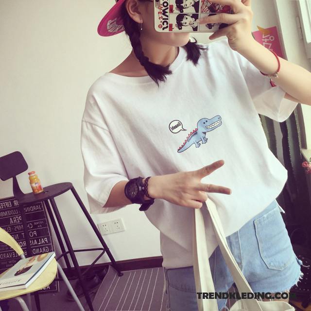T-shirt Dames T-shirts Losse Nieuw Super Zomer Korte Mouw Wit
