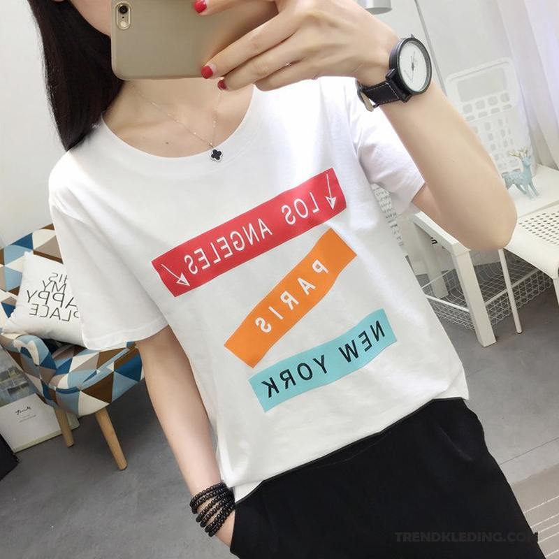 T-shirt Dames Trend Zomer 2018 Student Jasje Losse Geel