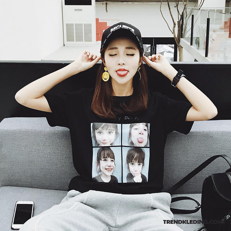 T-shirt Dames Voorjaar Student Lovers T-shirts Nieuw 2018 Wit Zwart