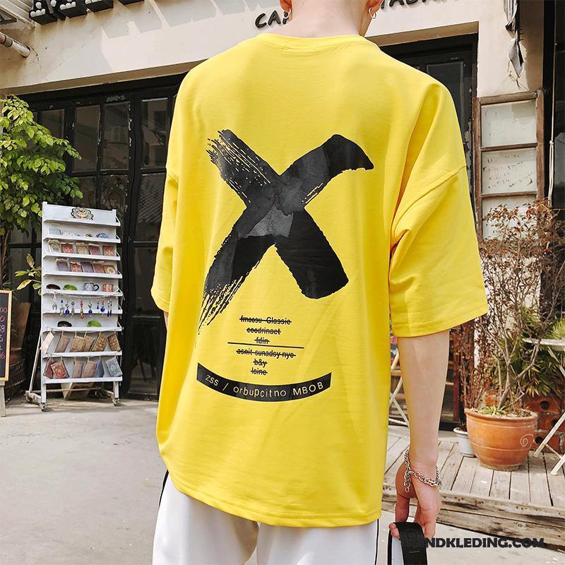 T-shirt Heren Zomer Jasje 2018 Mannelijk Student Losse Geel