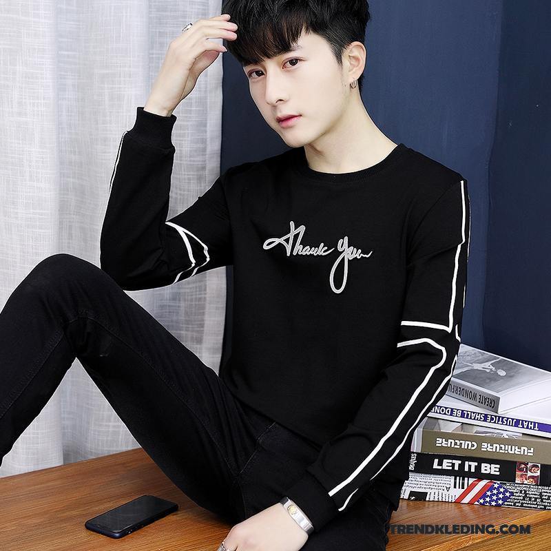 T-shirt Lange Mouw Heren 2018 Nieuw Hoodie Mannelijk Onderhemd Trend Grijs
