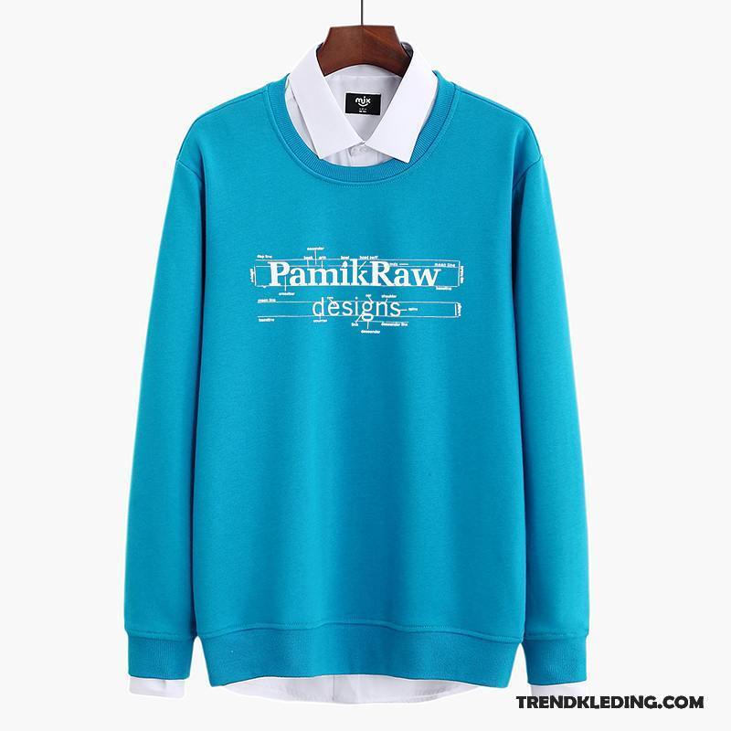 T-shirt Lange Mouw Heren Katoen Sport Grote Maten Mannelijk Ronde Hals Winter Rode Wijn Effen Kleur