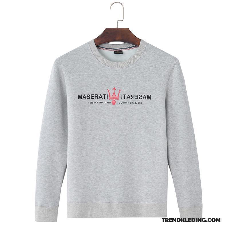 T-shirt Lange Mouw Heren Plus Kasjmier Warme Vet Mannelijk Grote Maten Pullover Grijs