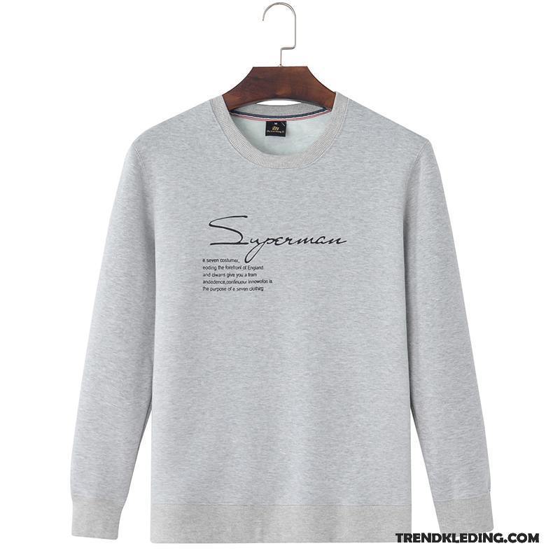 T-shirt Lange Mouw Heren Plus Kasjmier Warme Vet Mannelijk Grote Maten Pullover Grijs