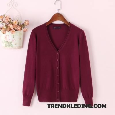 Trui Dames Sjaal Herfst Zomer Kort Mini Cardigan Rood