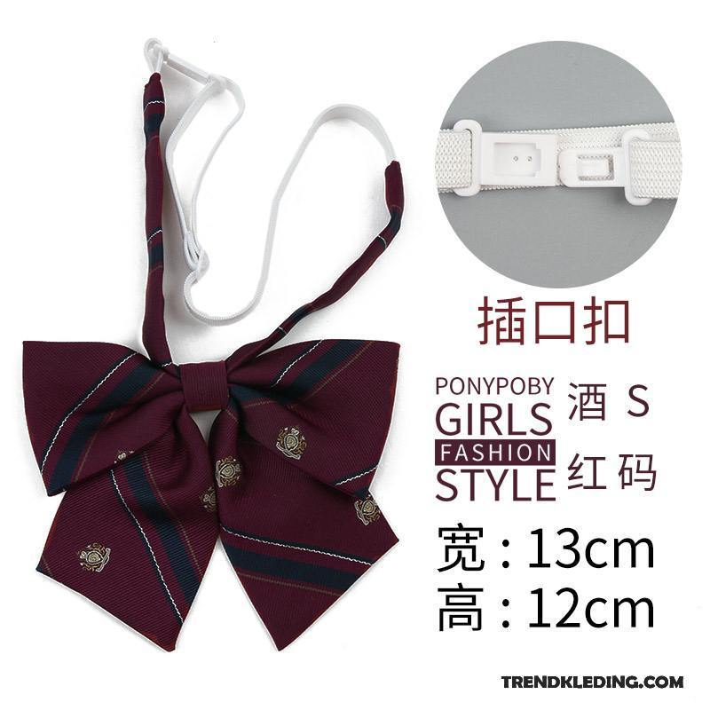 Vlinderdas Dames Bloem Kraag Accessoires Schooluniform Alle Wedstrijden Uniformen Rood