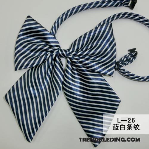 Vlinderdas Dames Business Accessoires Overhemd Jurk Zomer Bloem Kraag Blauw