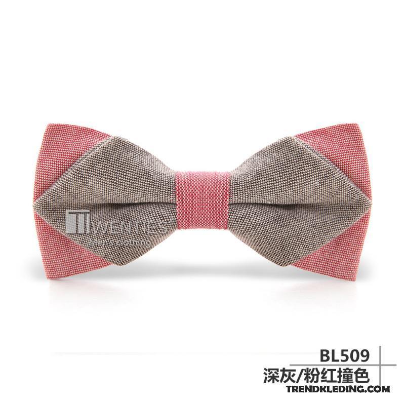 Vlinderdas Dames Heren Mini Brits Casual Van Katoen Bloem Kraag Blauw Roze Licht