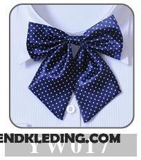 Vlinderdas Dames Streep Satijn Uniformen Werk Bloem Kraag Geruit Blauw Zilver