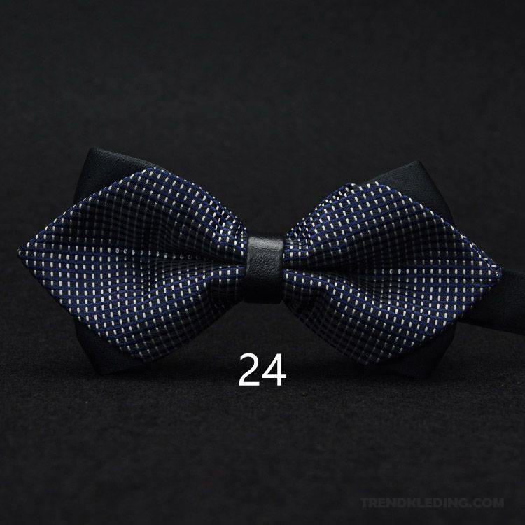Vlinderdas Heren Dubbele Trend Pak Brits Beste Mannen Mode Blauw