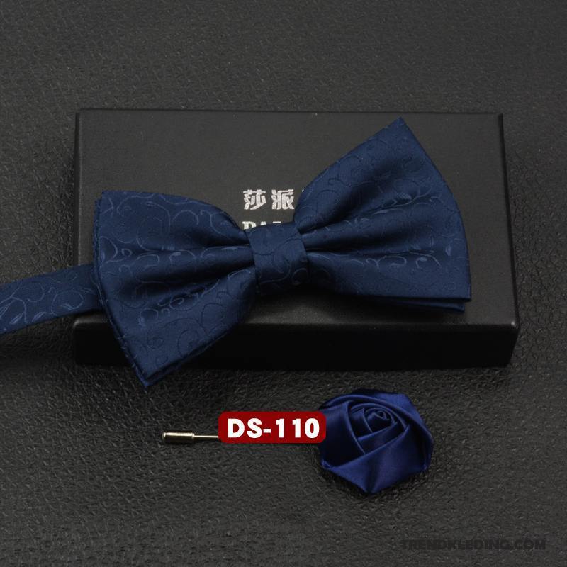 Vlinderdas Heren Geklede Brits Bruidegom Huwelijk Geruit Beste Mannen Donkerblauw Marineblauw Blauw