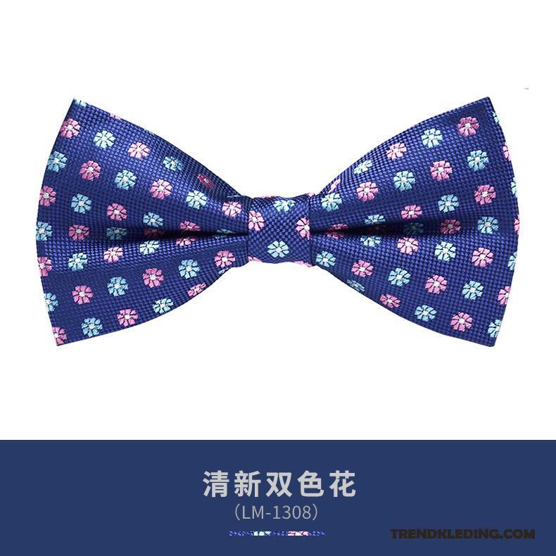 Vlinderdas Heren Huwelijk Patroon Bruidegom Brits Geklede Blauw