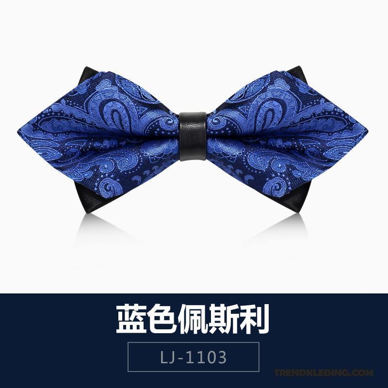 Vlinderdas Heren Mode Geklede Stip Mini Casual Business Donkerblauw Marineblauw Blauw