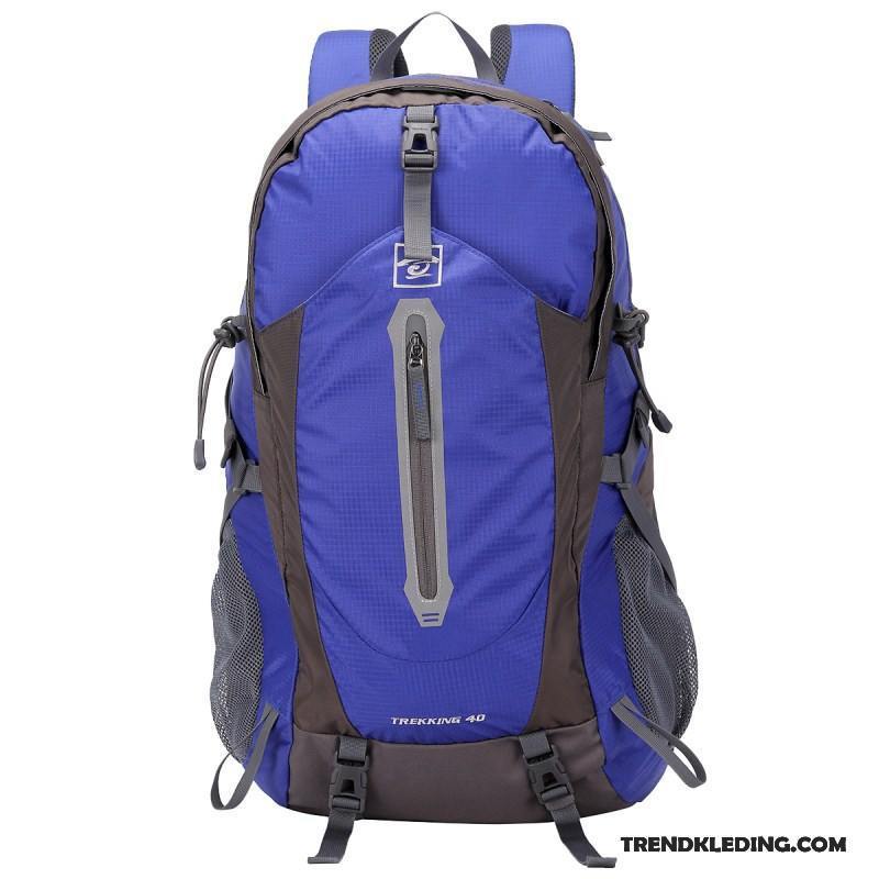 Wandelrugzak Heren Reizen Alpinisme Tas Dames Wandelen Ultra Licht Marineblauw