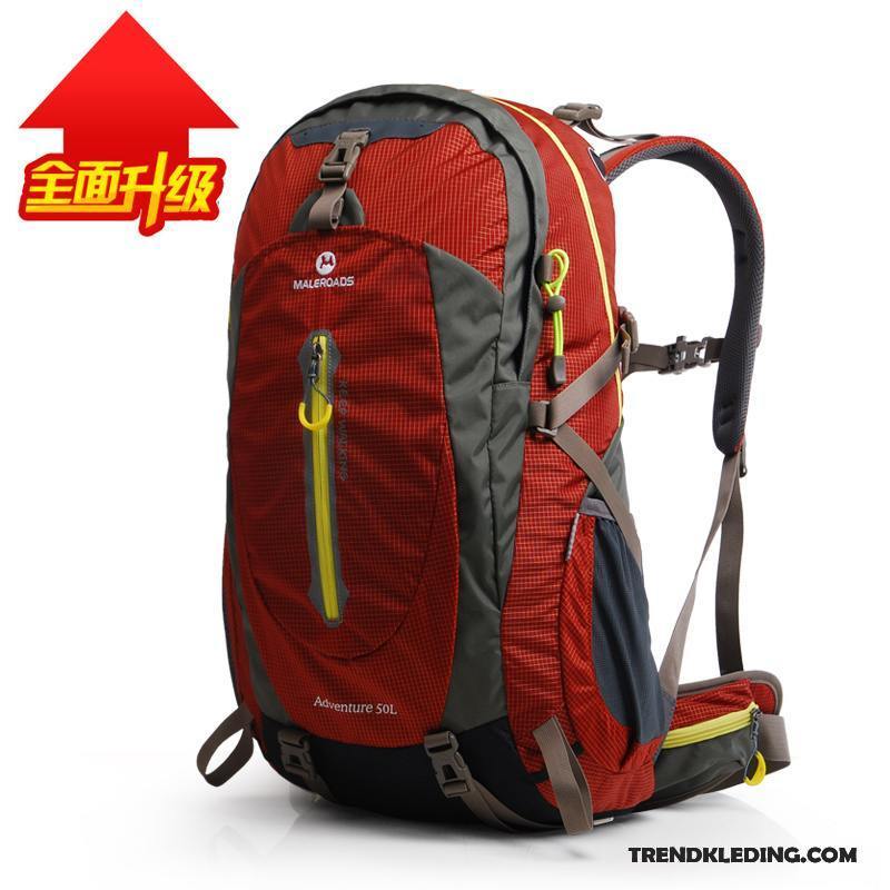 Wandelrugzak Heren Reizen Outdoor Alpinisme Wandelen Tas Dames Rood