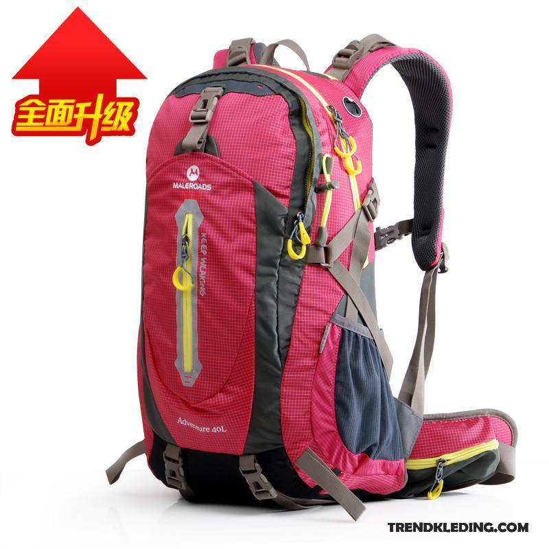 Wandelrugzak Heren Reizen Outdoor Alpinisme Wandelen Tas Dames Rood