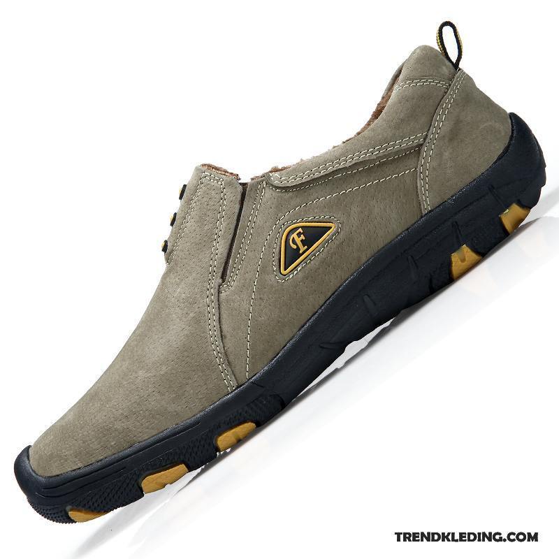 Wandelschoenen Heren Echt Leer Herfst Reis Mannen Sportschoenen Outdoor Marineblauw