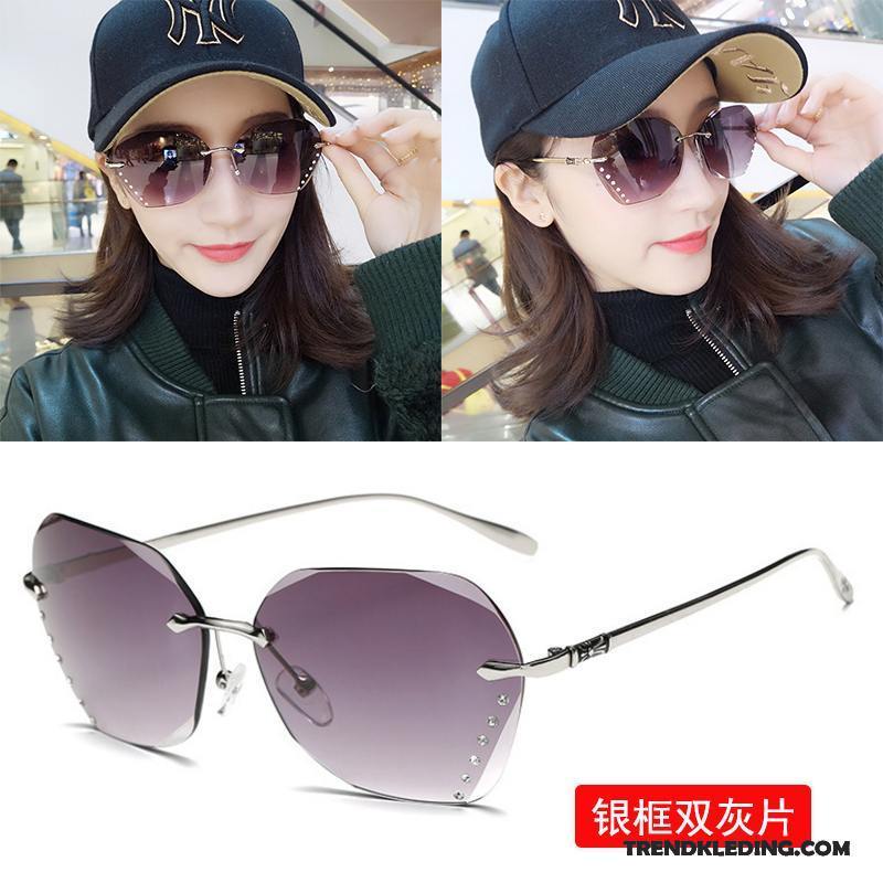 Zonnebril Dames Ster Trend 2018 Groot Strass Rond Gezicht Purper Roze