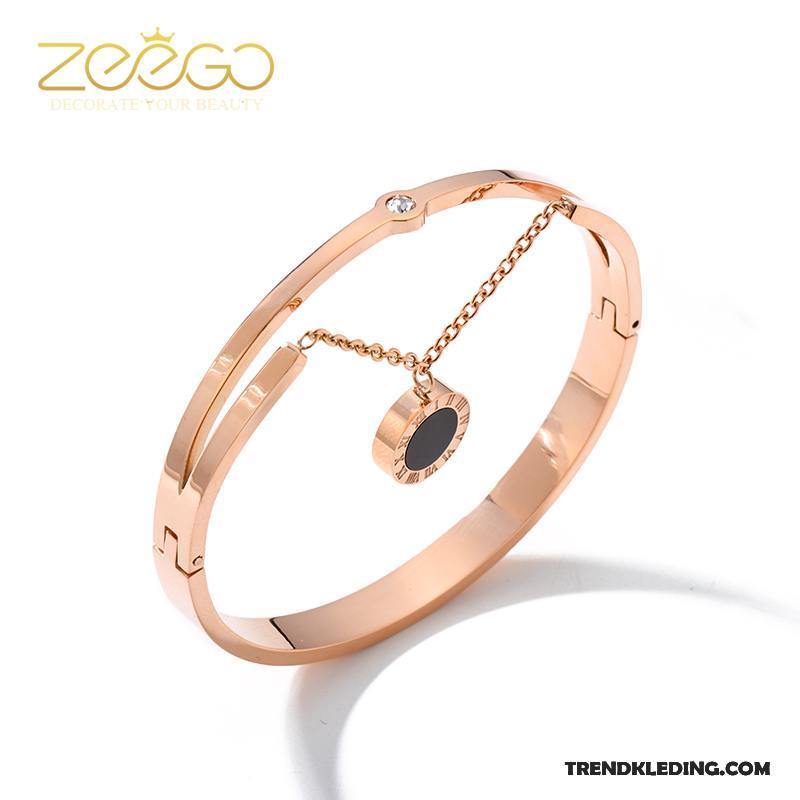 Armband Dames Eenvoudig Accessoires Armbanden Alle Wedstrijden Mode Roze Wit Zwart Goud