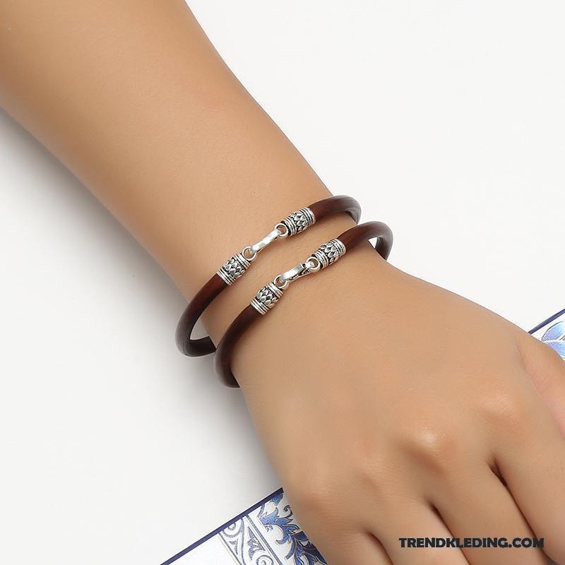 Armband Dames Fijne Armbanden Lovers Heren Hout Zilver