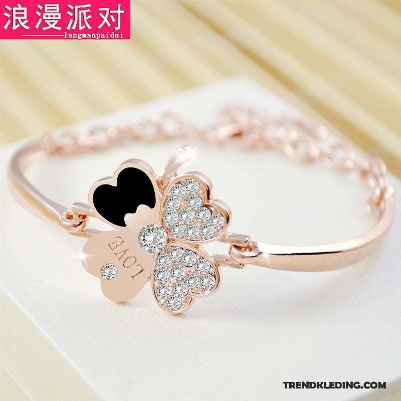 Armband Dames Mode Armbanden Geschenk Eenvoudig Bloemen Zoet Roze Goud