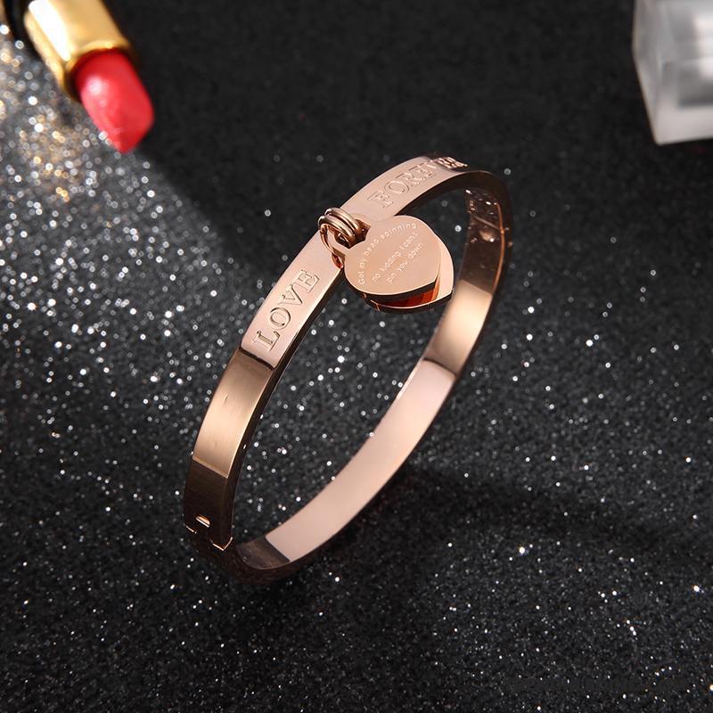 Armband Dames Zoet Armbanden Eenvoudig Geschenk Elegante Liefde Roze Goud