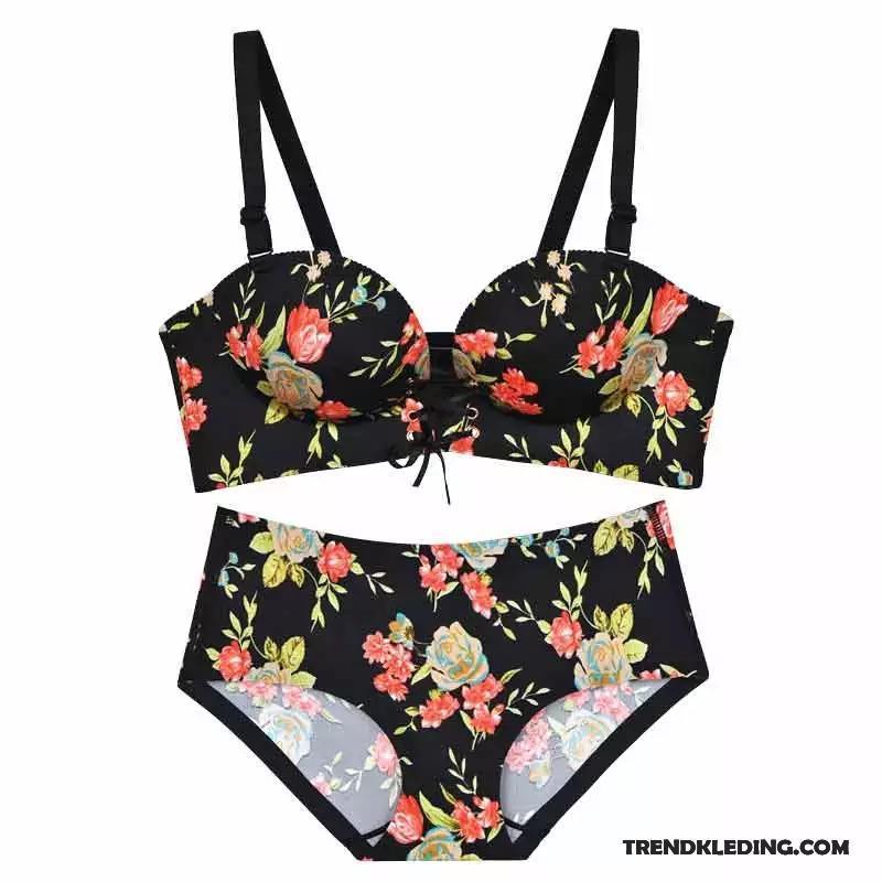 Bikini Dames Warmwaterbronnen Bloemen Mini Zwemkleding Dun Zwempak Rood Zwart