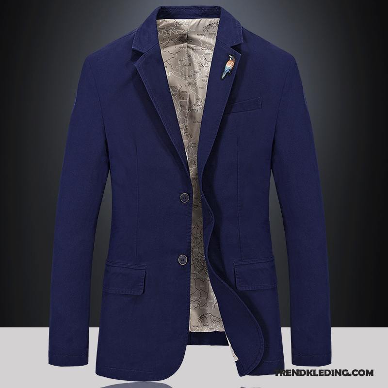 Blazer Heren Jeugd Bedrijf Mini Pak Casual Herfst Blauw