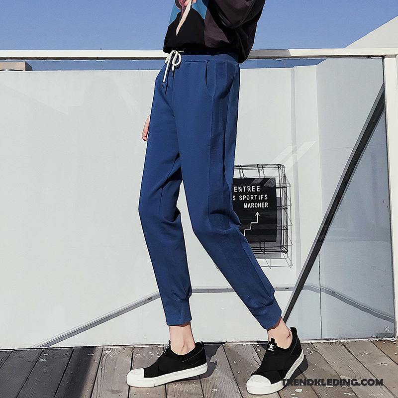 Broek Dames Losse Voorjaar Strak Dunne Casual Student Blauw