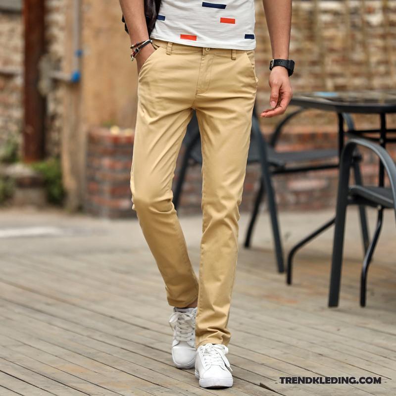 Broek Heren 2018 Mannelijk Slim Fit Potlood Broek Zomer Trend Kaki