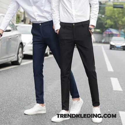 Broek Heren Casual Broek Trend Slim Fit Zomer Voorjaar 2018 Donkerblauw Zwart