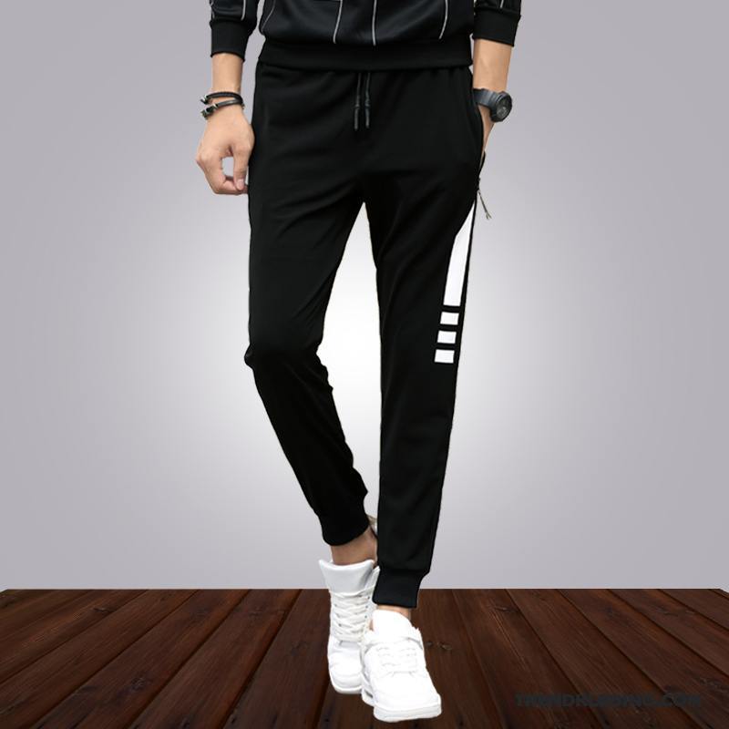 Broek Heren Mannelijk Casual Broek Trend Mini Joggingbroek Slim Fit Zwart