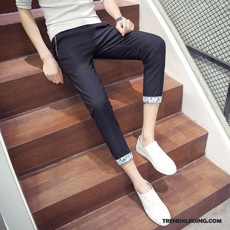 Broek Heren Nieuw Casual Broek 2018 Dunne Slim Fit Potlood Broek Zwart