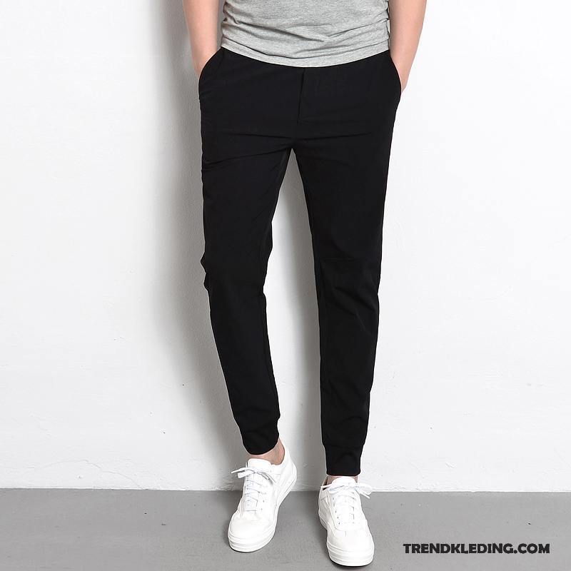 Broek Heren Slim Fit Trend Harlan Joggingbroek Strak Mannelijk Zwart