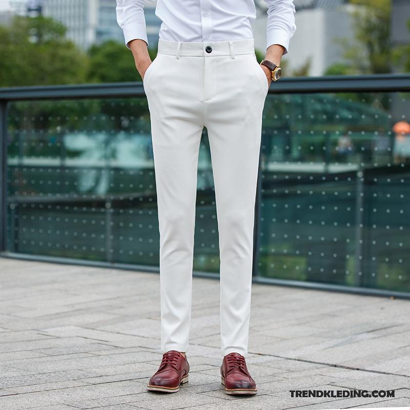 Broek Heren Voorjaar Lange Mode 2018 Mannelijk Casual Broek Effen Kleur Wit